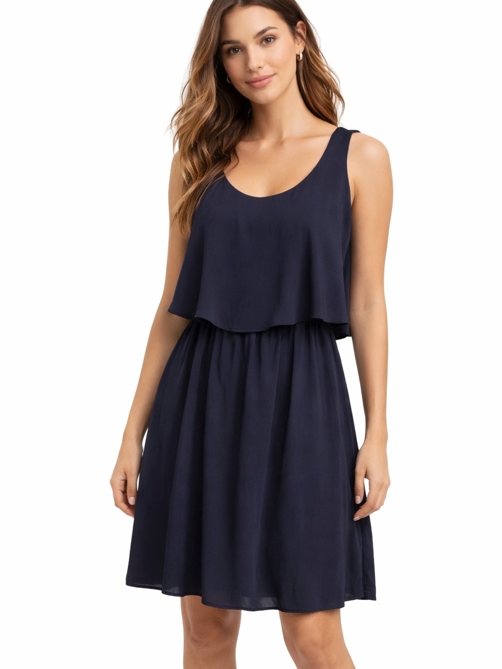 Soprano Dark Navy Scoop Neck Sleeveless Dress